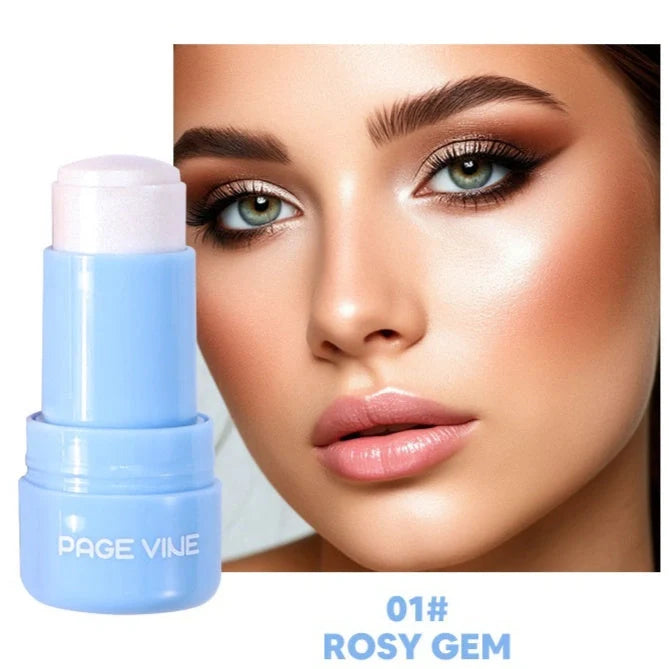 VINE cream contour stick with plastic housing showing six colour options for cheekbone highlighting