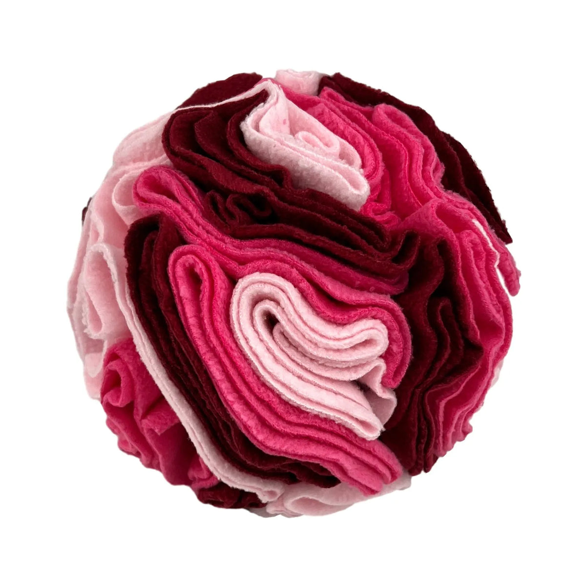 Polar fleece pet sniffing toy ball in 8cm to 20cm sizes for molar chewing and training