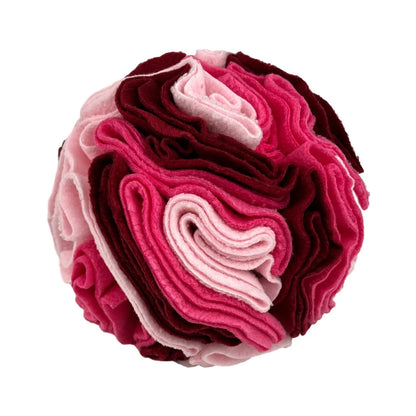 Polar fleece pet sniffing toy ball in 8cm to 20cm sizes for molar chewing and training