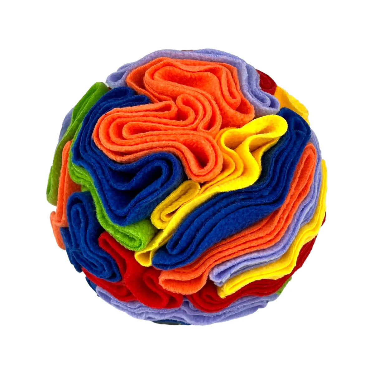 Polar fleece pet sniffing toy ball in 8cm to 20cm sizes for molar chewing and training