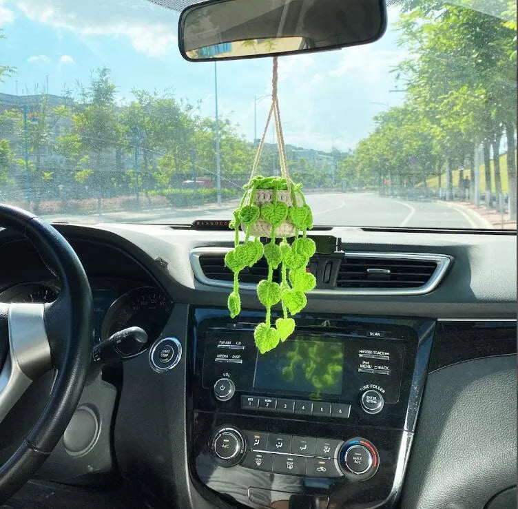 Creative car rearview mirror pendant measuring 22cm by 7cm in chemical fibre