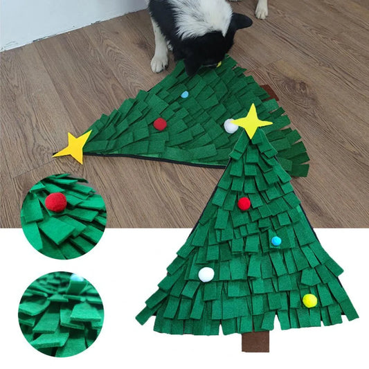 Green dog snuffle mat for olfactory training and slow feeding, 45cm x 45cm