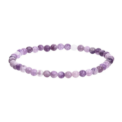 Purple natural stone elastic bead bracelet with geometric beads in European American style