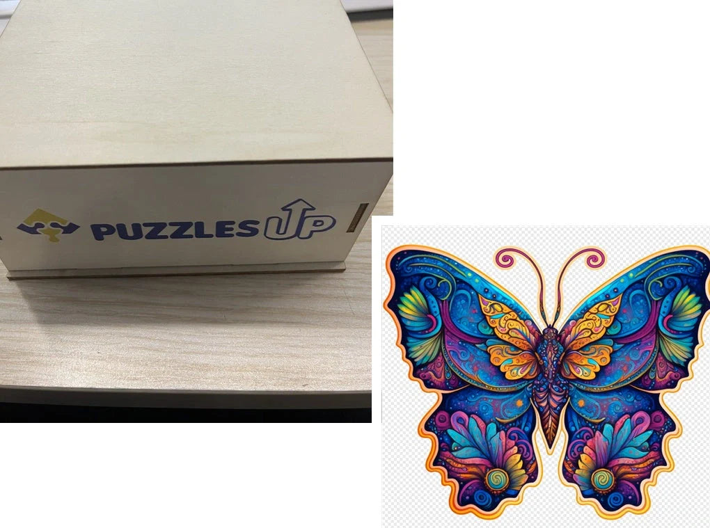 Animal Puzzle Set in A3 size with wooden storage box, vibrant animal designs for educational fun