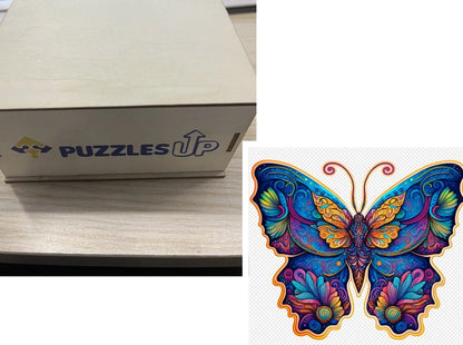 Animal Puzzle Set in A3 size with wooden storage box, vibrant animal designs for educational fun