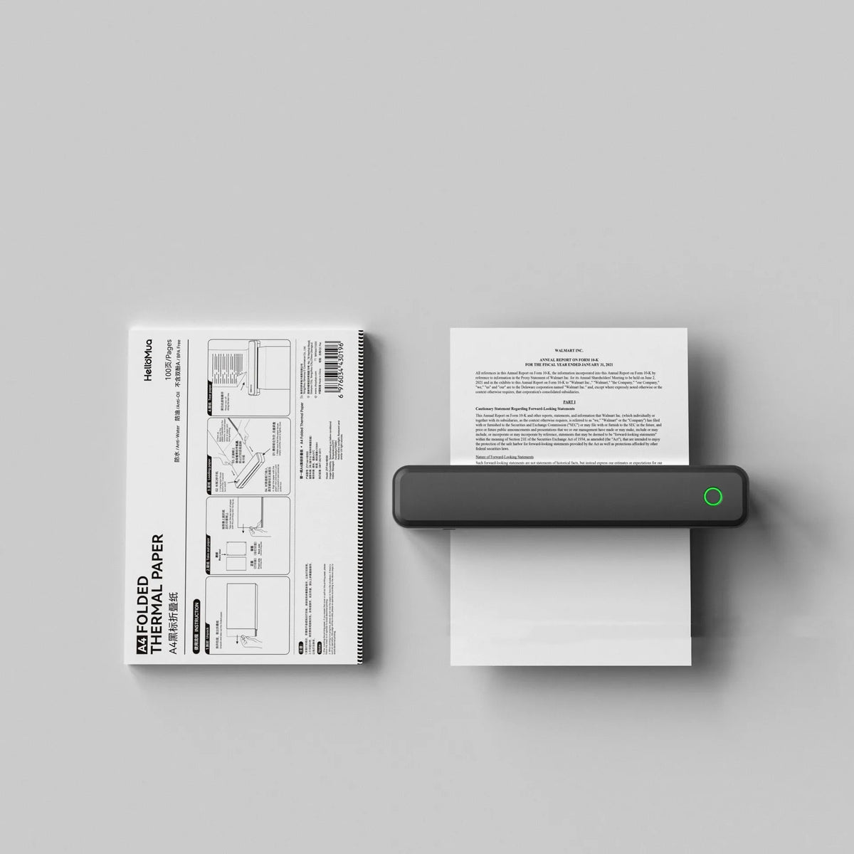 Bluetooth thermal printer for mobile phones in black or white, 295mm wide