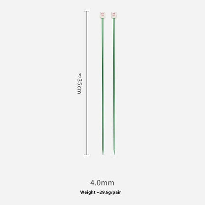 Crochet hook set with 13 sizes from 2.0mm to 10.0mm, each hook has a protective cap, showing lengthened 15cm shafts