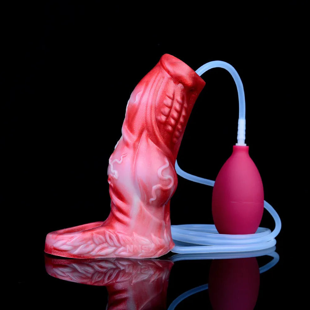 Water spray silicone exotic condom adult toy with syringe and scrotum ring in two size options
