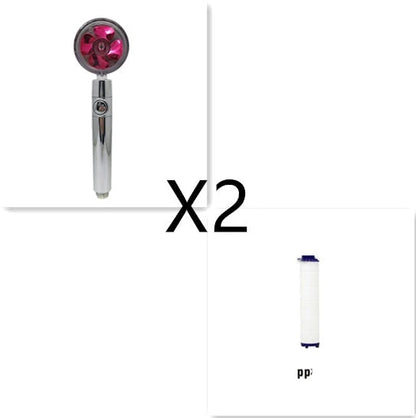 360° Rotating Shower Head with Built-In Fan - Premium ABS Plastic Construction, Water-Saving High-Pressure Spray