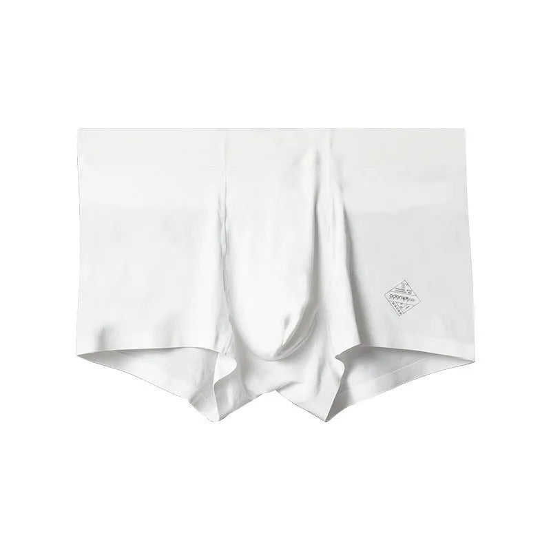 Men's solid colour seamless modal underwear in mid-waist style on a white background.