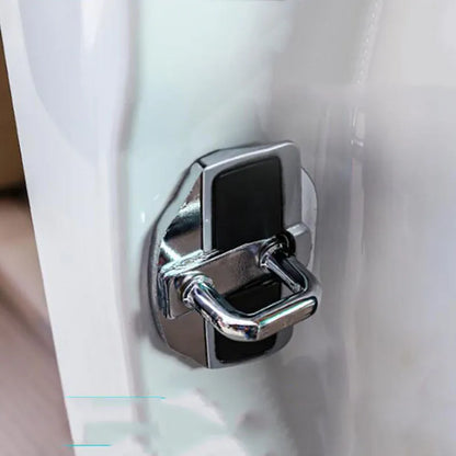 Silver TRD door lock cover and buffer cushion for Toyota Prius car door.