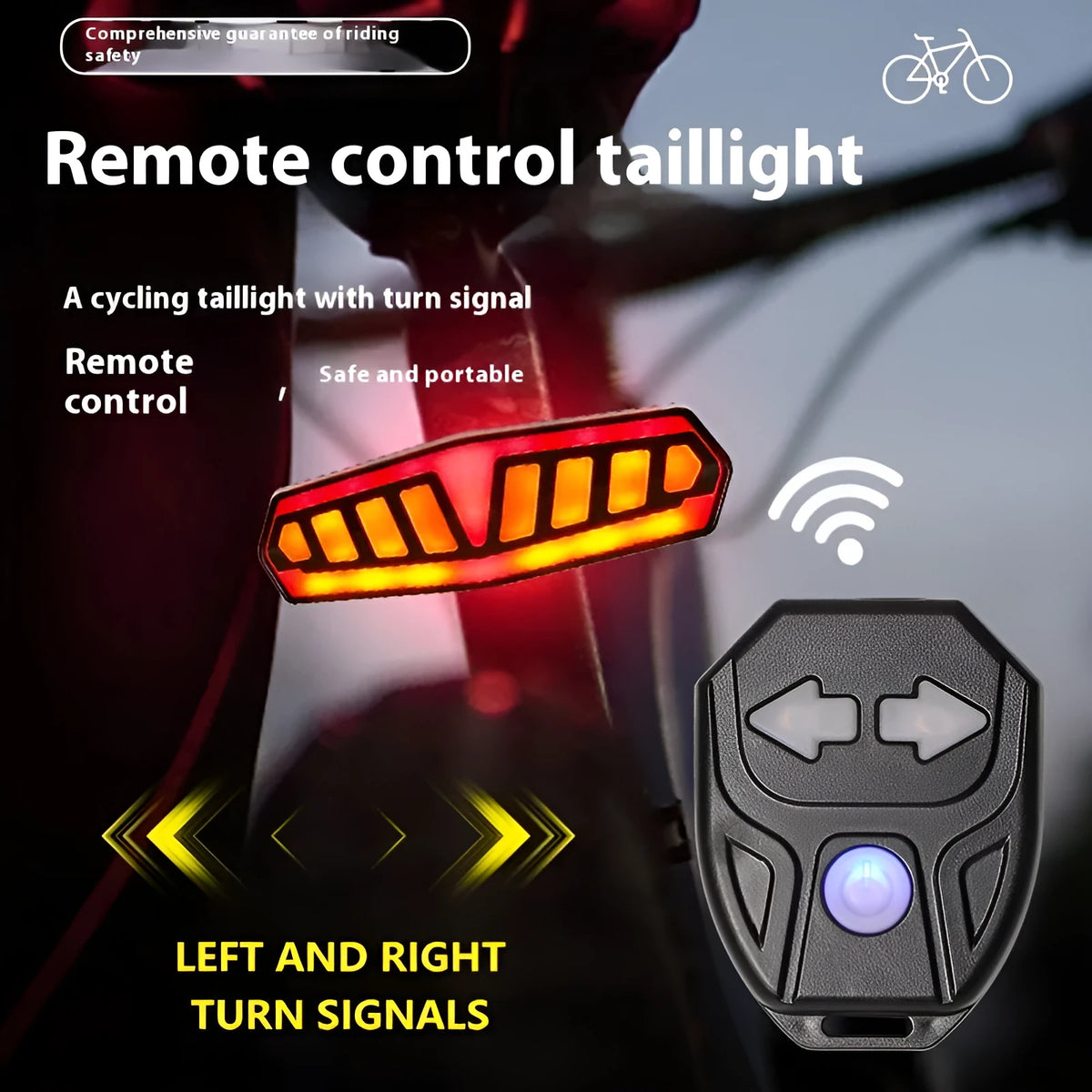 Remote control waterproof bicycle taillight with multiple light modes on bicycle seat post
