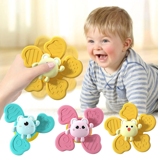 Baby Bath Spinning Top Toy with suction cups for interactive play
