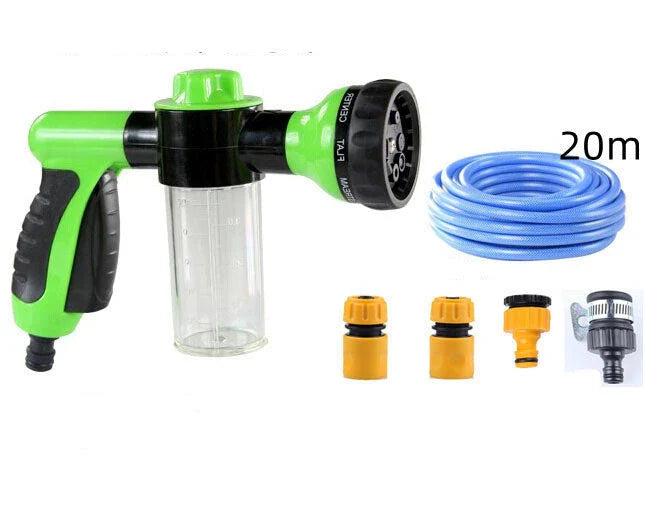 Premium high-pressure water gun with 8-in-1 adjustable nozzle for versatile household and automotive cleaning