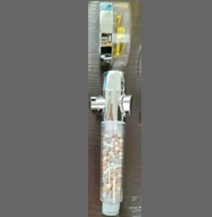 360° Rotating Shower Head with Built-In Fan - Premium ABS Plastic Construction, Water-Saving High-Pressure Spray