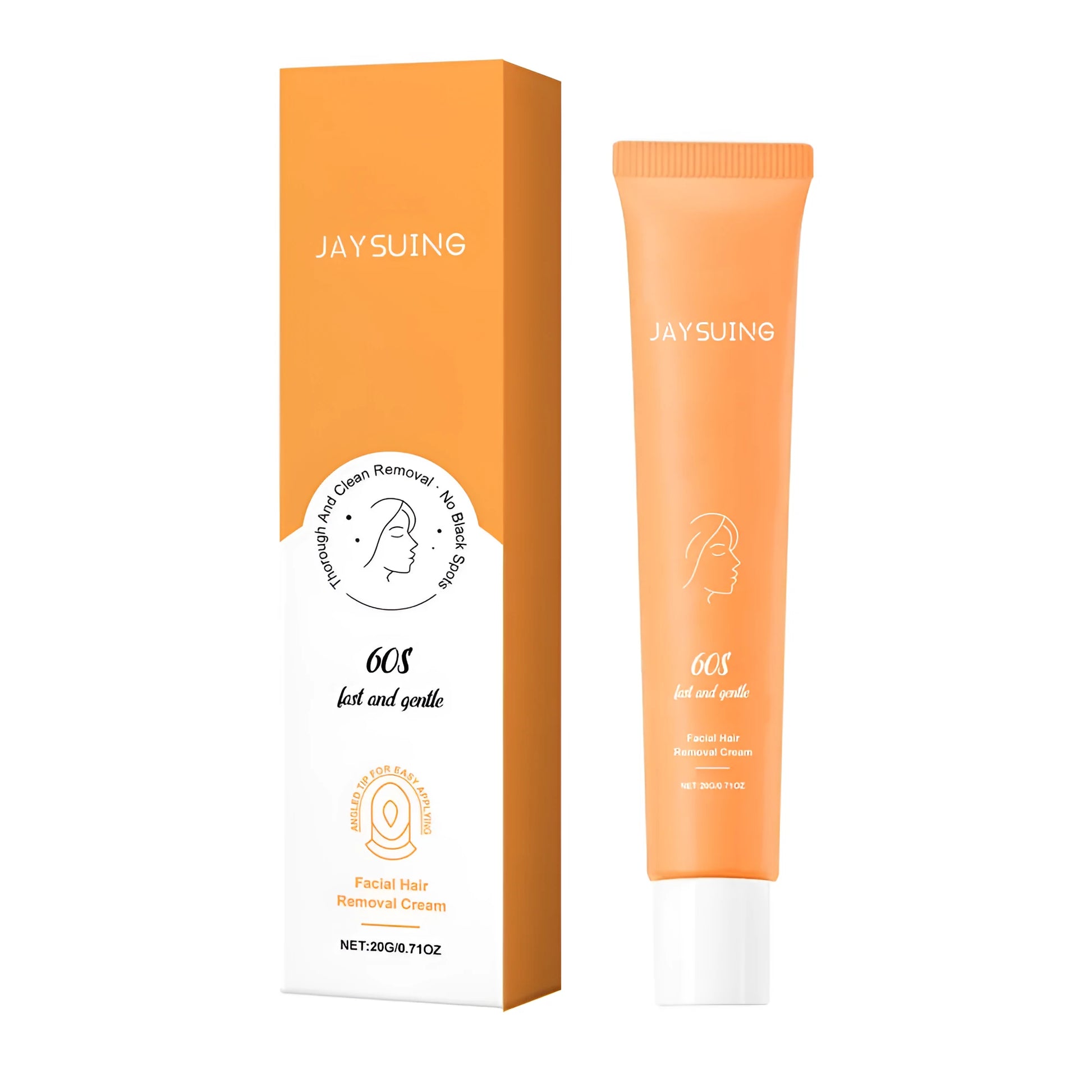20g tube of facial hair removal cream with calcium thioacetate and aloe extract formula