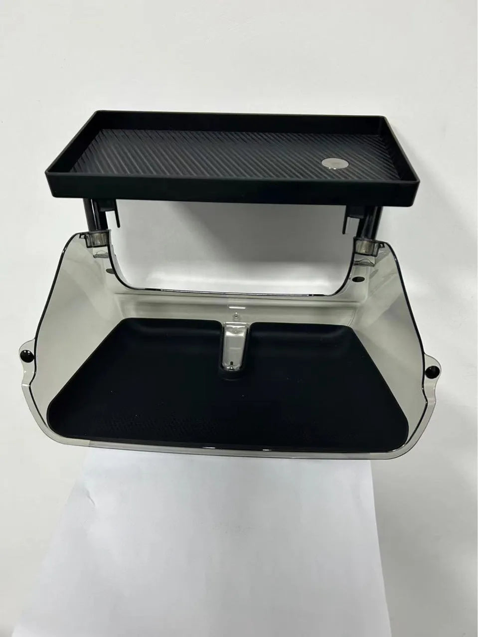 Tesla Model 3 and Y ETC storage box in Black mounted under vehicle touchscreen