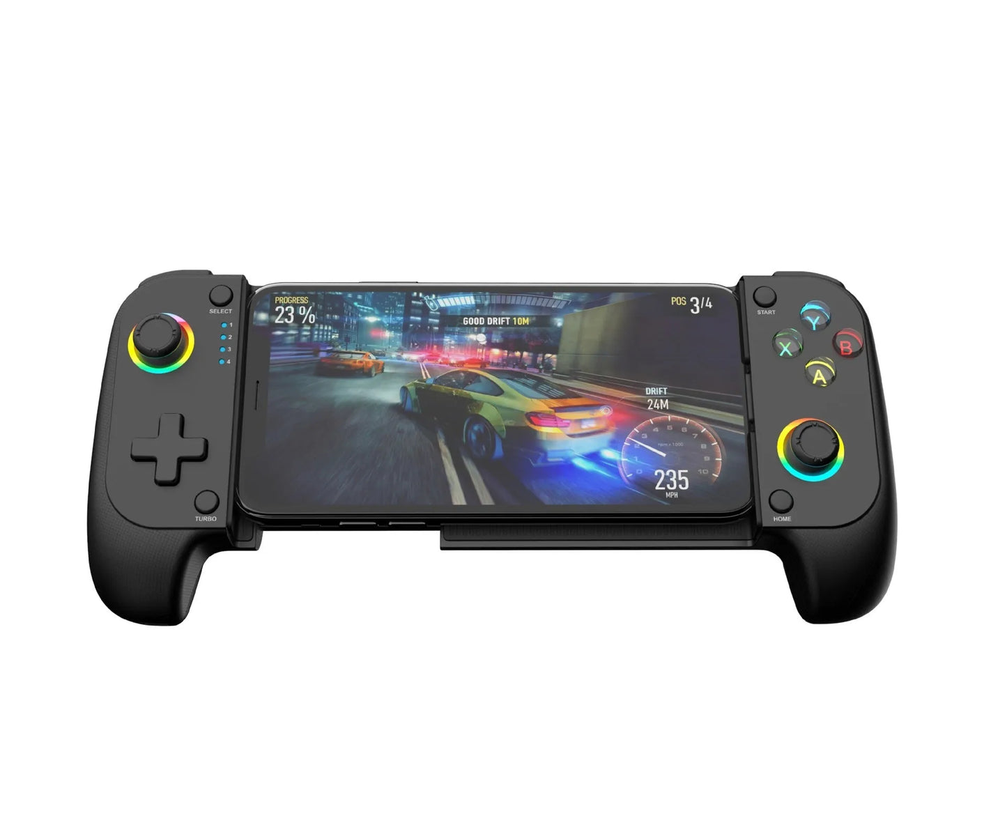 Bluetooth mobile gaming controller with adjustable stretching mechanism for smartphones