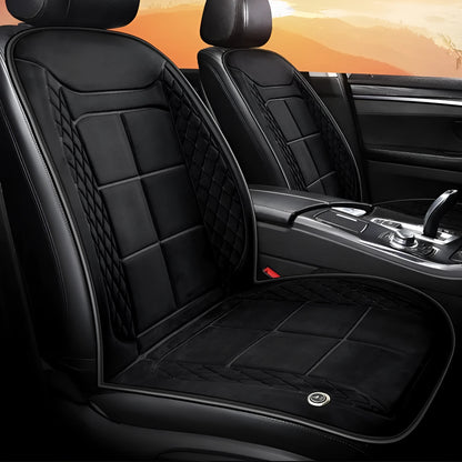 Auto heating car seat cushion for winter driving in beige, black or coffee colours