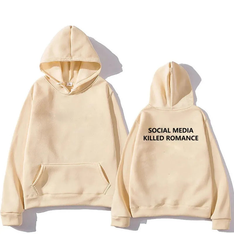 Men's slim fit hoodie with printed spring letter pattern, long sleeves, and hood in polyester material
