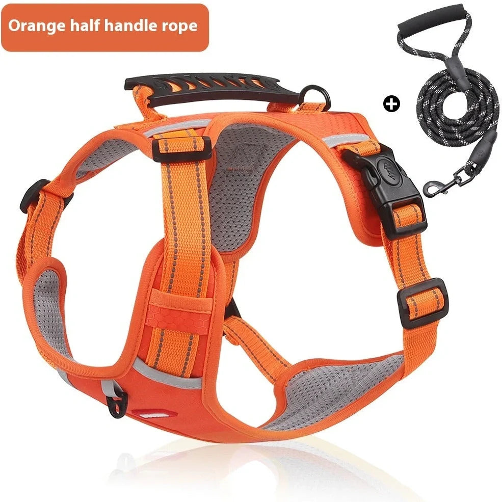 Reflective pet chest strap in multiple colours with adjustable design for night walk safety