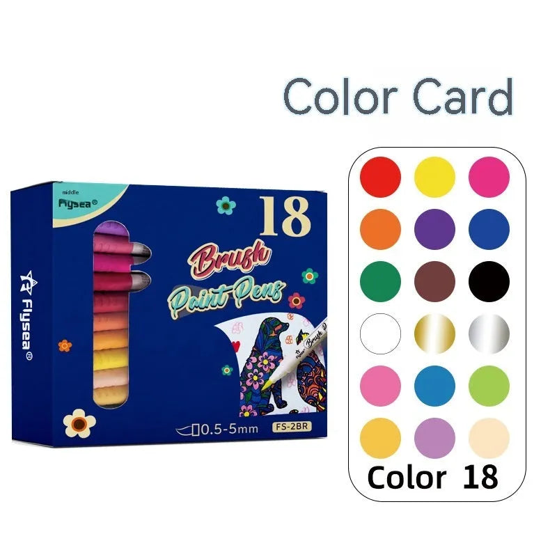 Soft head gouache pen set for hand painting and greeting card art in acrylic marker format