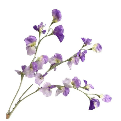 Purple flocked silk artificial fragrant pea flower standing 63cm tall
