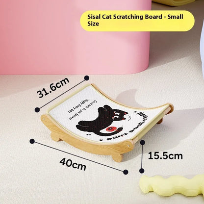 U-shaped sisal cat scratch board and nest available in three sizes.