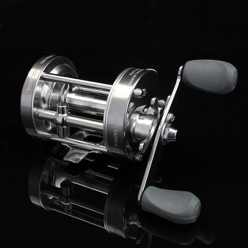 CL-60 metal double brake drum fishing reel in gun colour, gold or blue, 510g copper aluminium alloy, left or right hand
