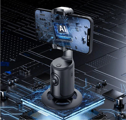 360 degree auto face tracking smartphone gimbal stabilizer with AI smart tracking and tripod for vlogging, live streaming, and video recording