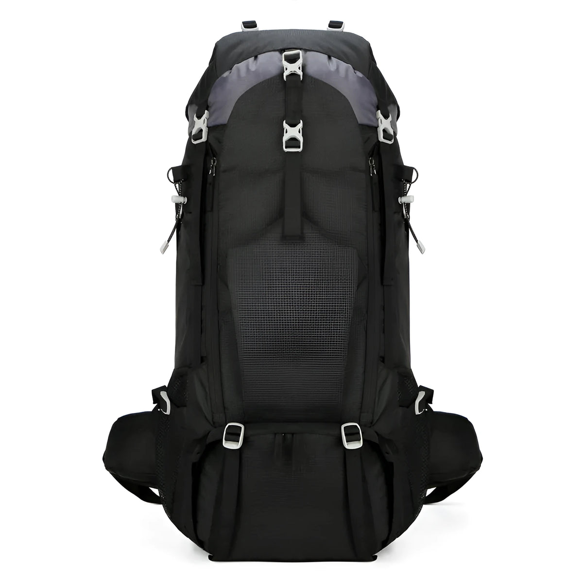 70L ultra-light waterproof hiking backpack in black, dark blue, green, lake blue and orange for men and women.