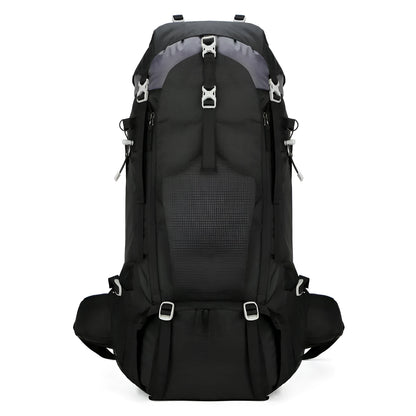 70L ultra-light waterproof hiking backpack in black, dark blue, green, lake blue and orange for men and women.