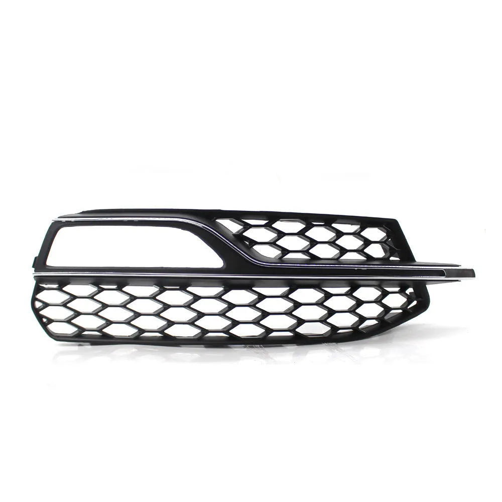 Black ABS plastic fog lamp grille for Audi A3 S3 front bumper, 2013-2016 model years.