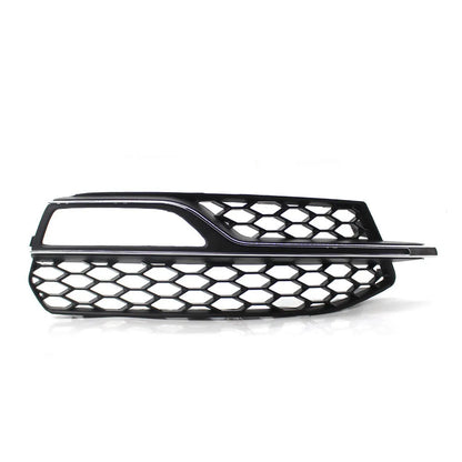Black ABS plastic fog lamp grille for Audi A3 S3 front bumper, 2013-2016 model years.