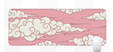 Large Japanese minimalist style desk mat with non-slip rubber base on a wooden desk