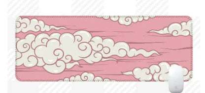 Large Japanese minimalist style desk mat with non-slip rubber base on a wooden desk