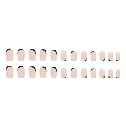 Black and white frosted plastic nail armour pieces for creating French and hot girl style manicures