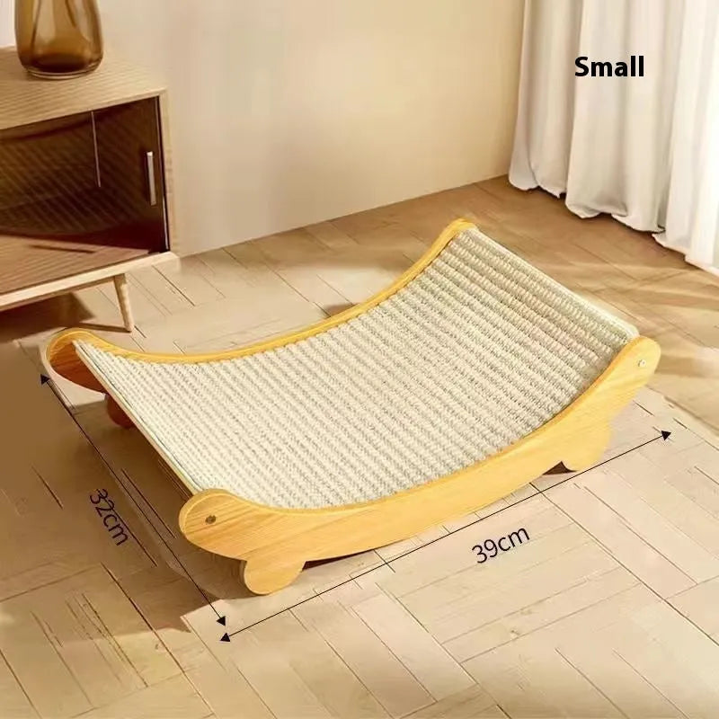 Large sisal blanket cat scratch board for cats on a natural background.