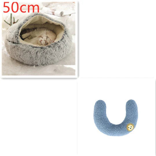 Cozy All-in-One Pet Bed in various colors and sizes, providing a plush and comfortable retreat for cats and dogs