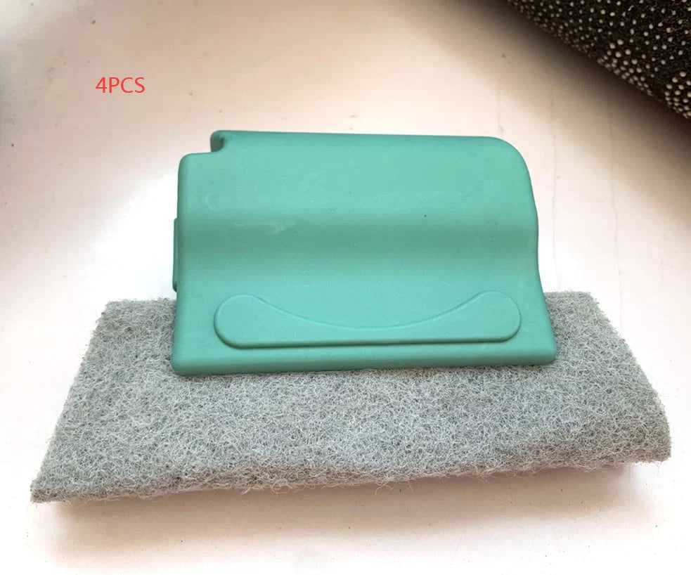 Creative Window Groove Cleaning Gap Brush Slot Cleaner with PP handle in beige, light grey, and blue