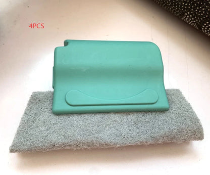Creative Window Groove Cleaning Gap Brush Slot Cleaner with PP handle in beige, light grey, and blue
