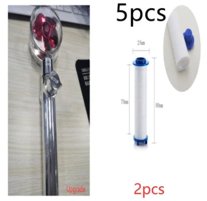 Turbo Propeller Shower Head with 360° fan extension and holder for a luxurious shower experience