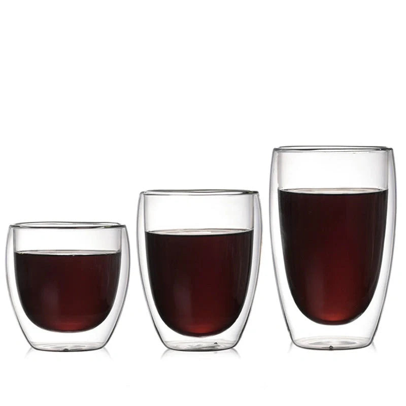 Egg-shaped double-layer insulated glass cup for water, beer, and coffee
