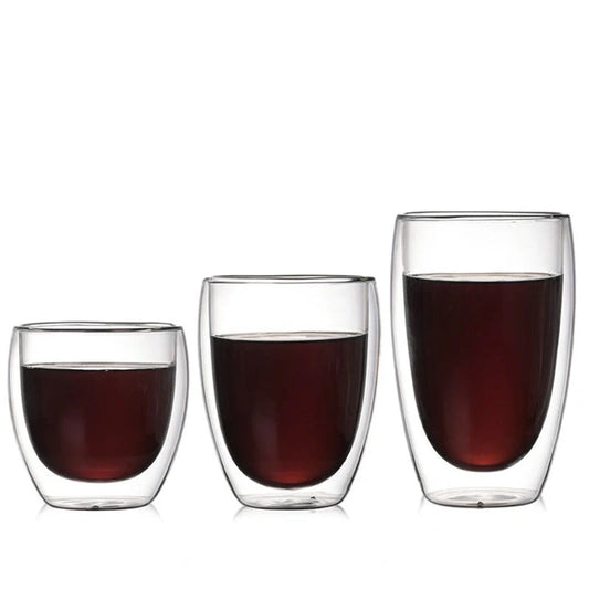 Egg-shaped double-layer insulated glass cup for water, beer, and coffee