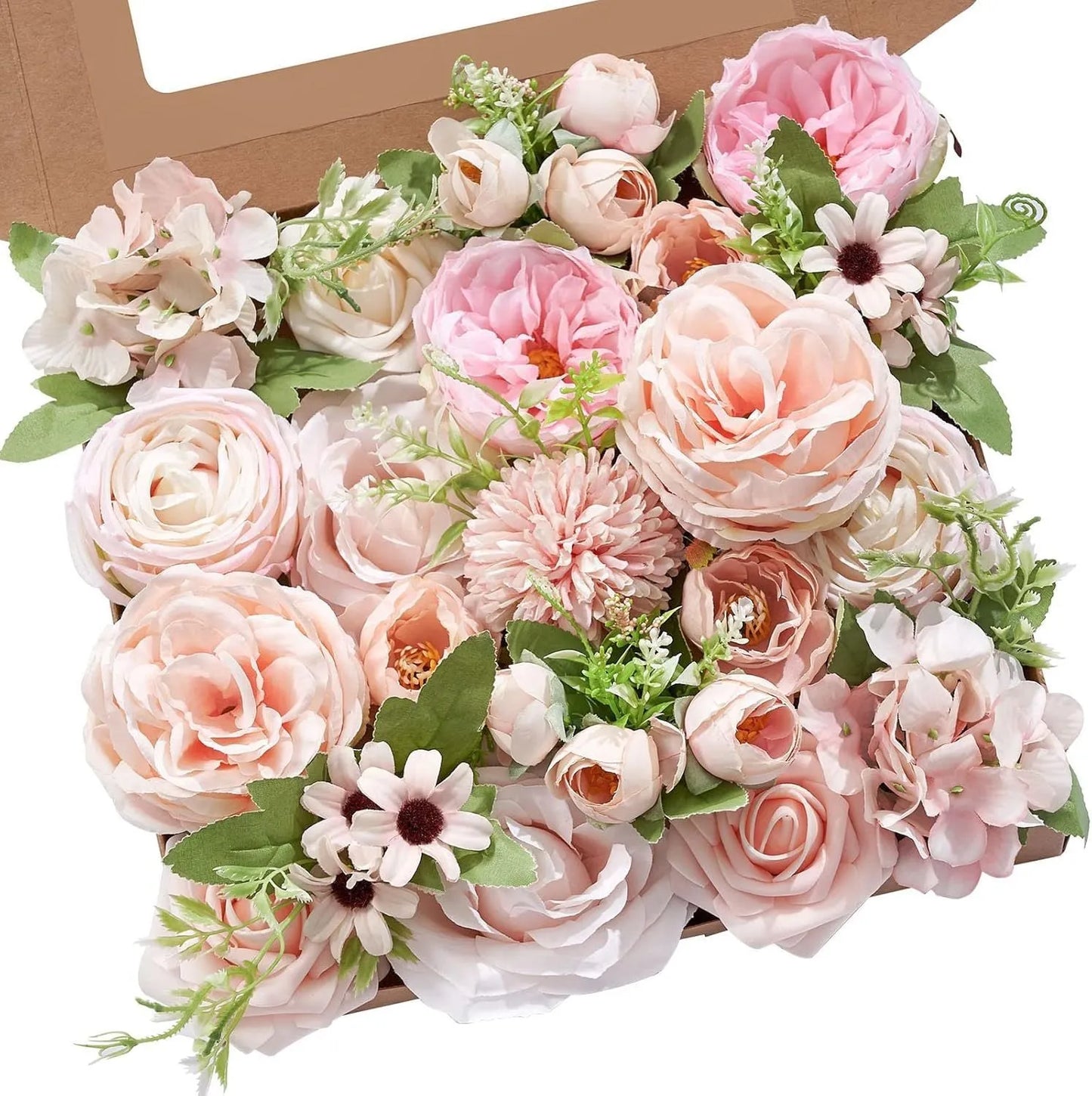 Silk flower wedding simulation box flower for layout planning in a selection of colours.