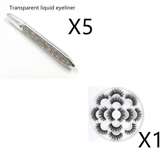 Self-adhesive false eyelashes with multicolour eyeliner for easy application and vibrant looks