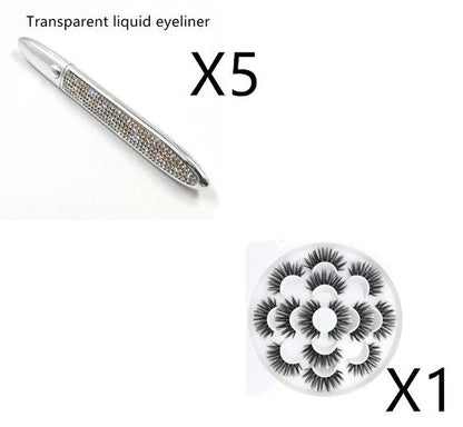 Self-adhesive false eyelashes with multicolour eyeliner for easy application and vibrant looks