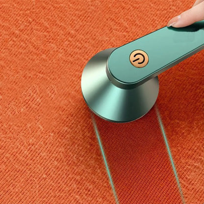 White or green USB rechargeable electric lint remover with removable lint collector and stainless steel blade