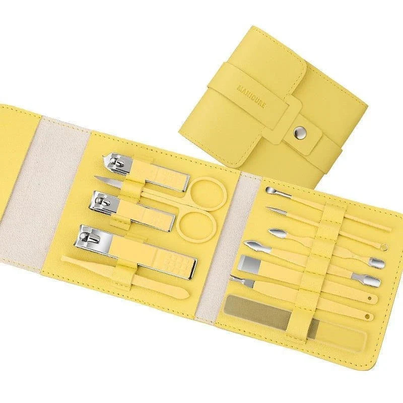 Premium 16-Piece Manicure Set with Stainless Steel Tools and Stylish PU Leather Case