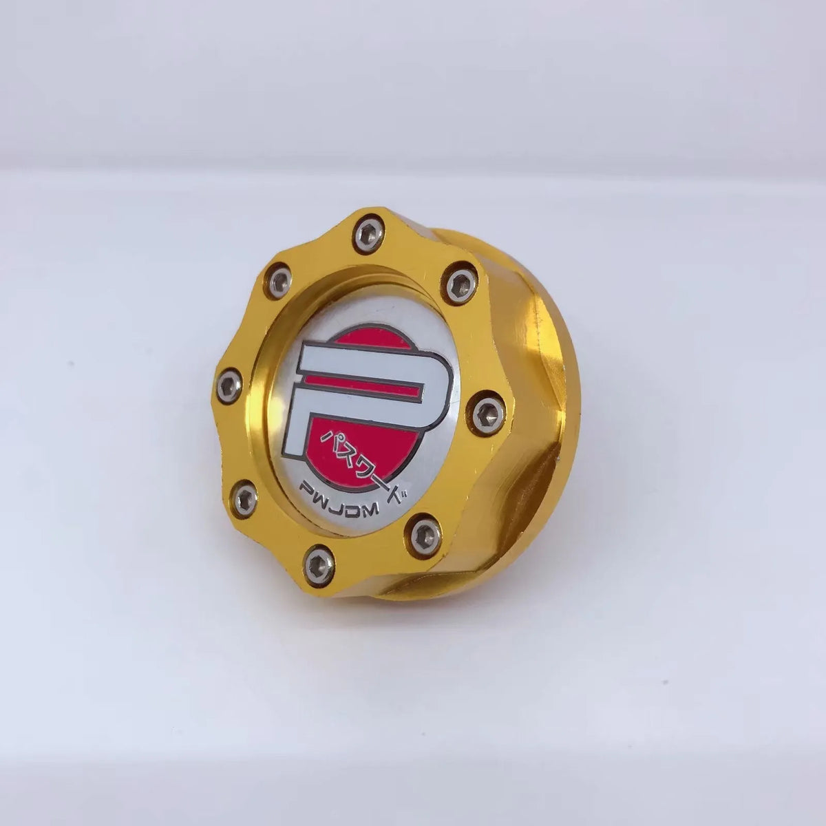 Aluminium alloy oil filter cap for Honda cars in red, blue, gold, and purple colour options.
